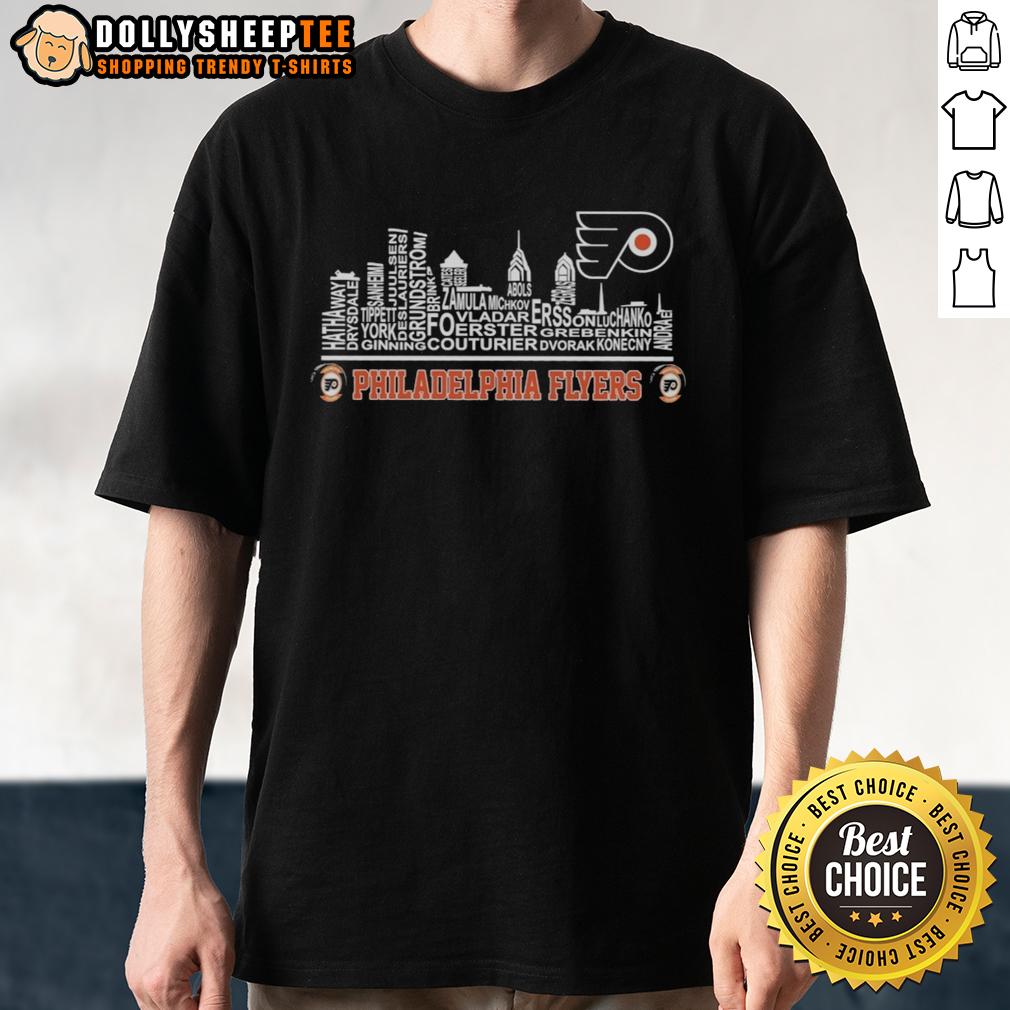 Official Philadelphia Flyers X Skyline City Name Player T-Shirt