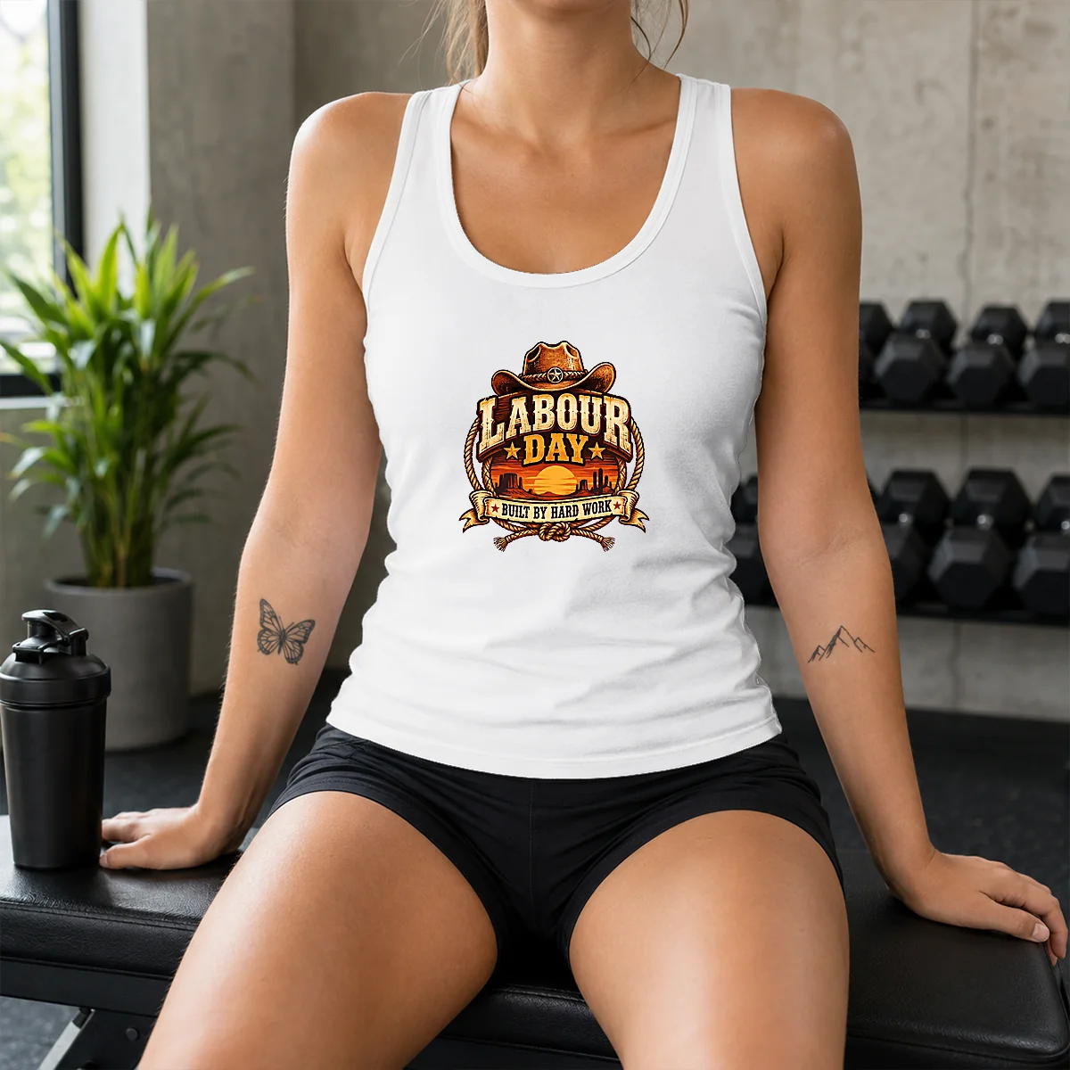 Pretty Labour Day Built By Hard Work Desert Sunset Cowboy Shirt - Image 7