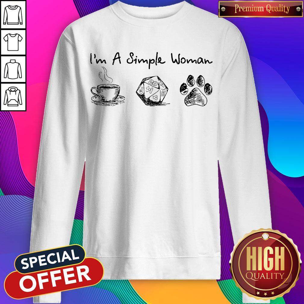 I’m A Simple Woman I Like Coffee Dice And Dogs Shirt - Image 4