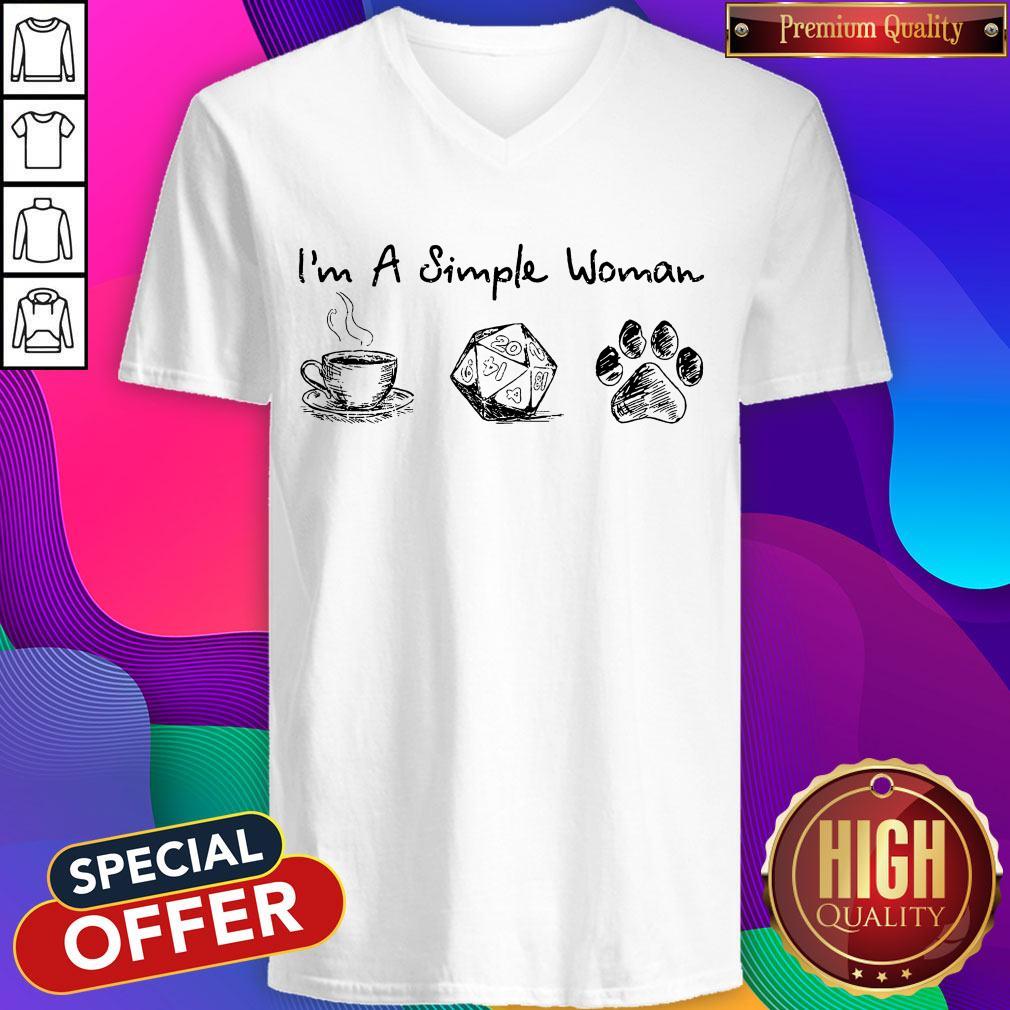 I’m A Simple Woman I Like Coffee Dice And Dogs Shirt - Image 2