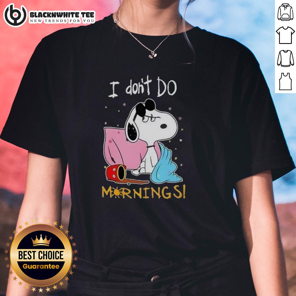 Awesome Snoopy I Don't Do Mornings T-Shirt - Image 3