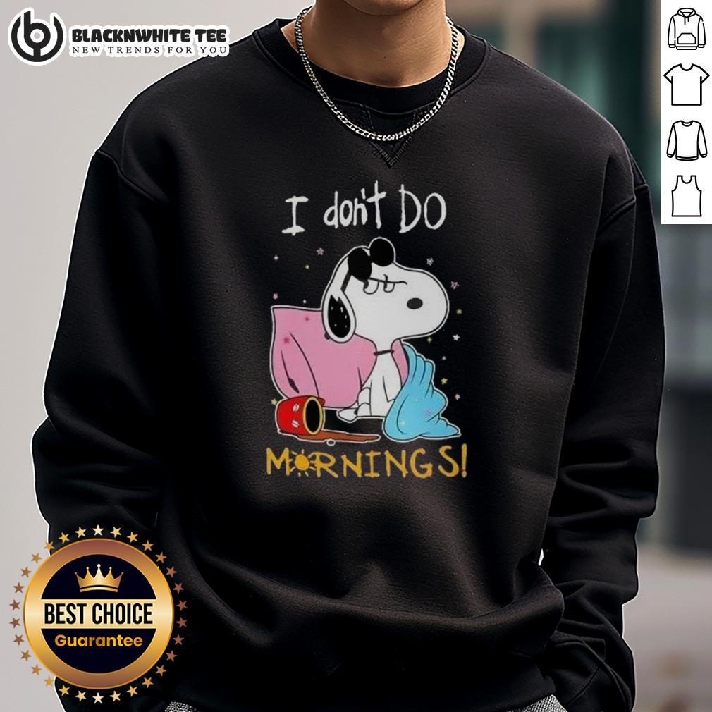 Awesome Snoopy I Don't Do Mornings T-Shirt - Image 5