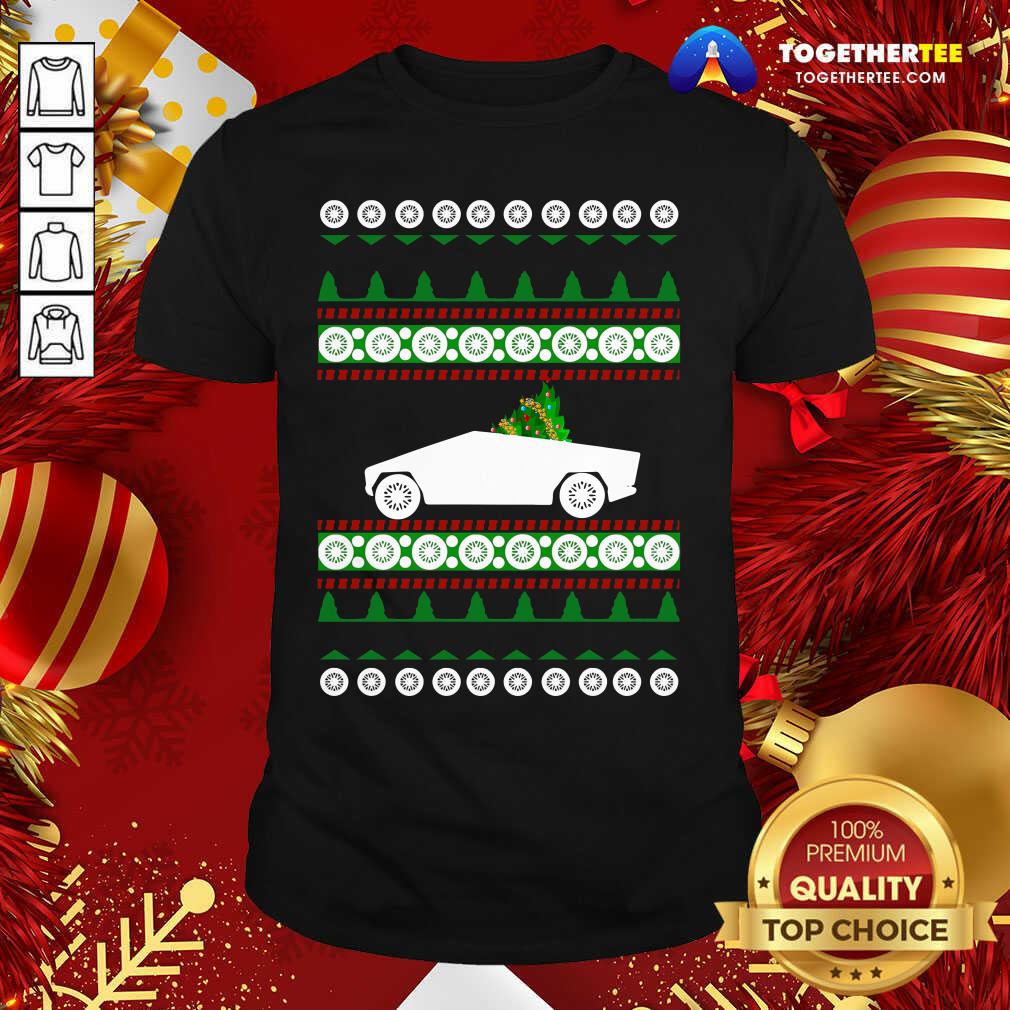 Premium CyberTruck Tesla Ugly Christmas Shirt