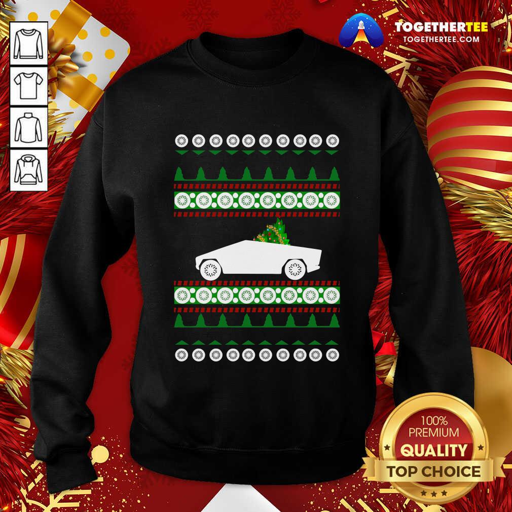 Premium CyberTruck Tesla Ugly Christmas Shirt - Image 4