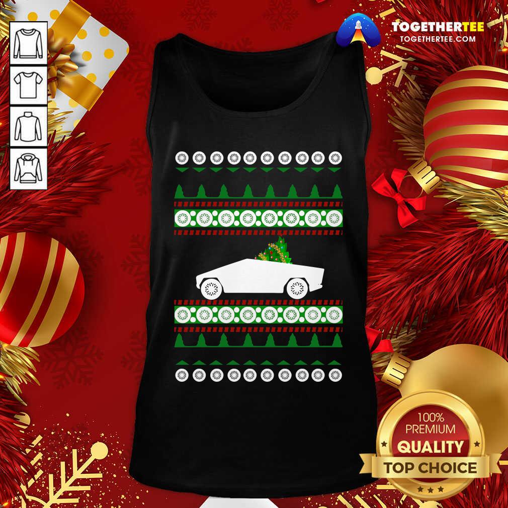 Premium CyberTruck Tesla Ugly Christmas Shirt - Image 3