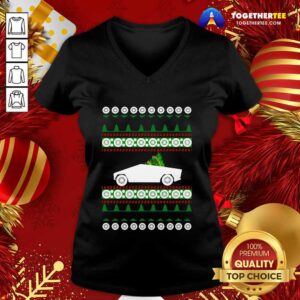 Alternative view of Premium CyberTruck Tesla Ugly Christmas Shirt