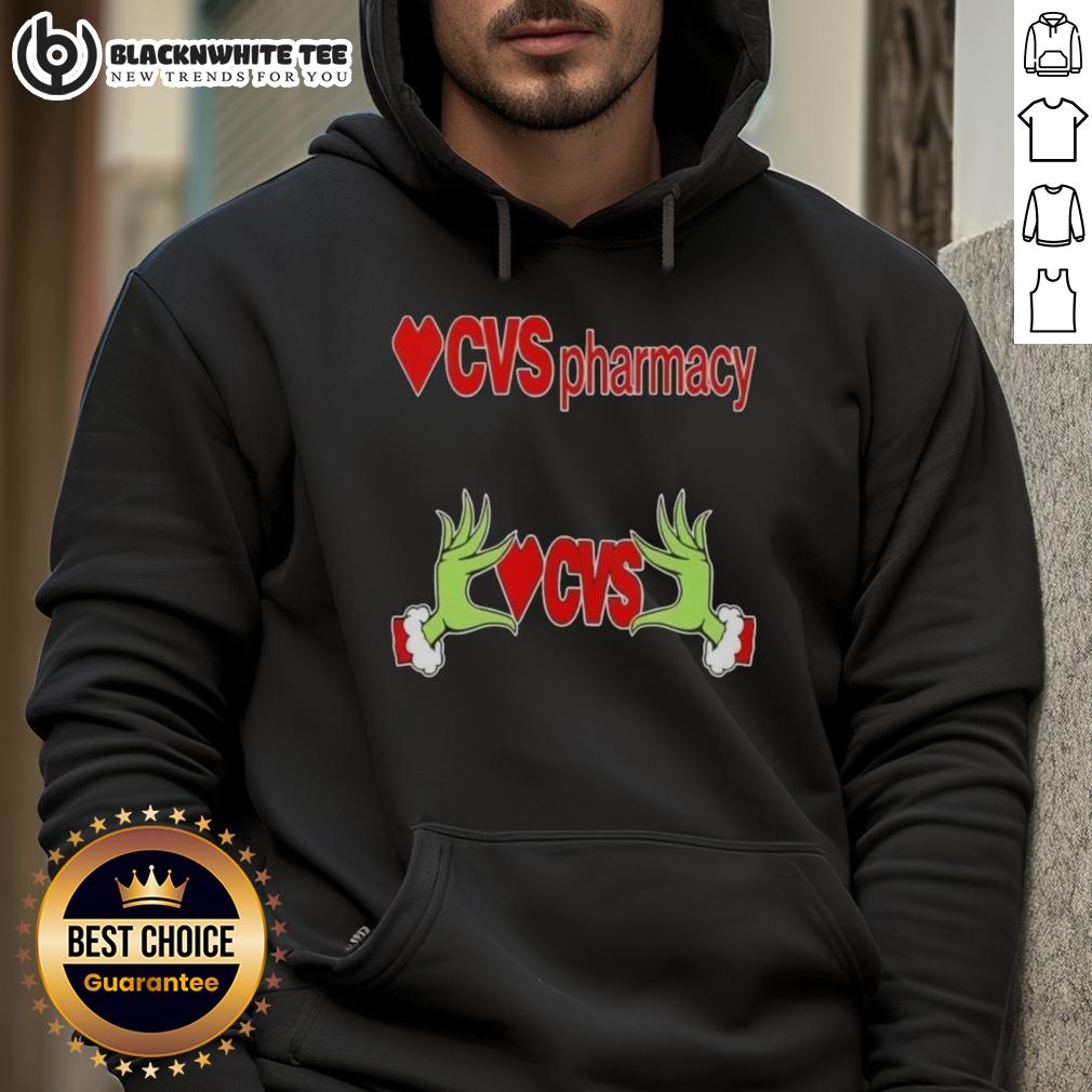 Awesome Grinch Hands Love CVS Pharmacy Christmas Shirt - Image 2
