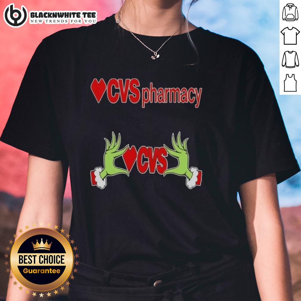 Awesome Grinch Hands Love CVS Pharmacy Christmas Shirt - Image 3