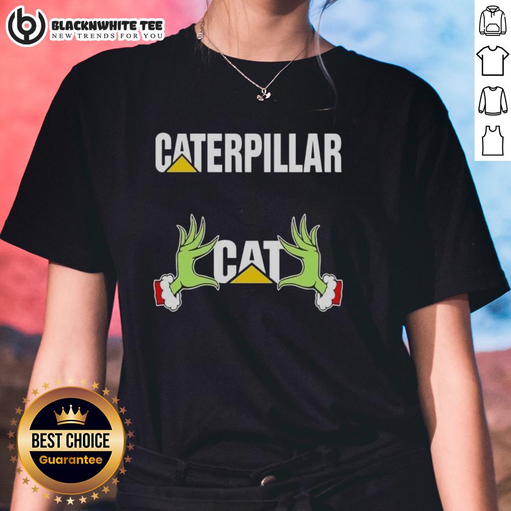 Awesome Grinch Hands Love Caterpillar Christmas T-Shirt - Image 3