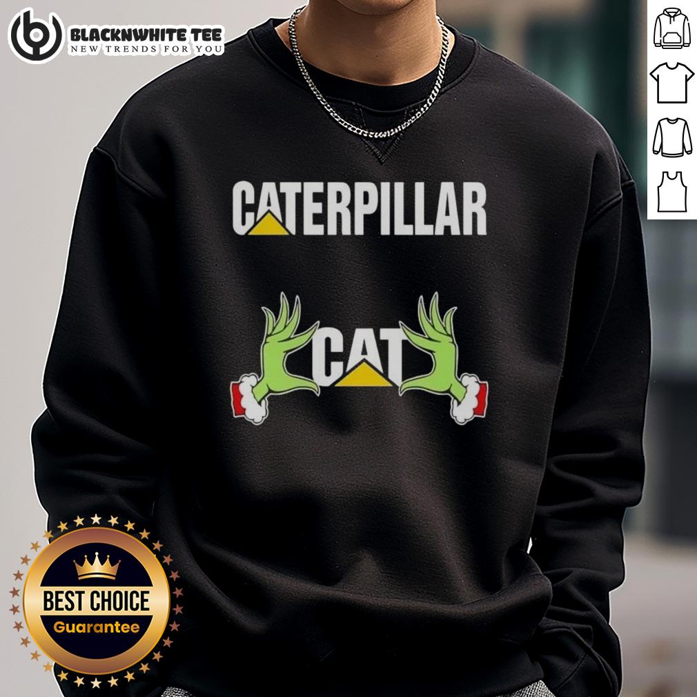 Awesome Grinch Hands Love Caterpillar Christmas T-Shirt - Image 5