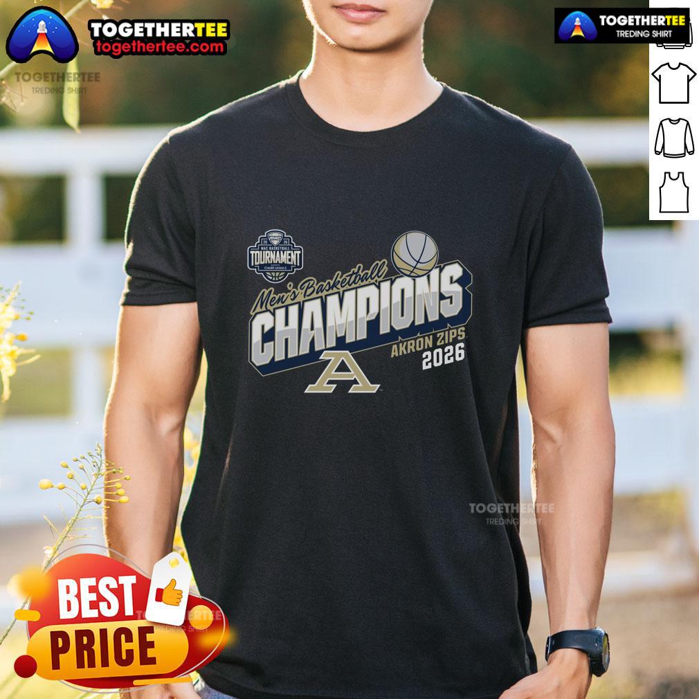 Official Akron Zips Blue 84 2026 MAC Men's Basketball Tournament Champions T-Shirt
