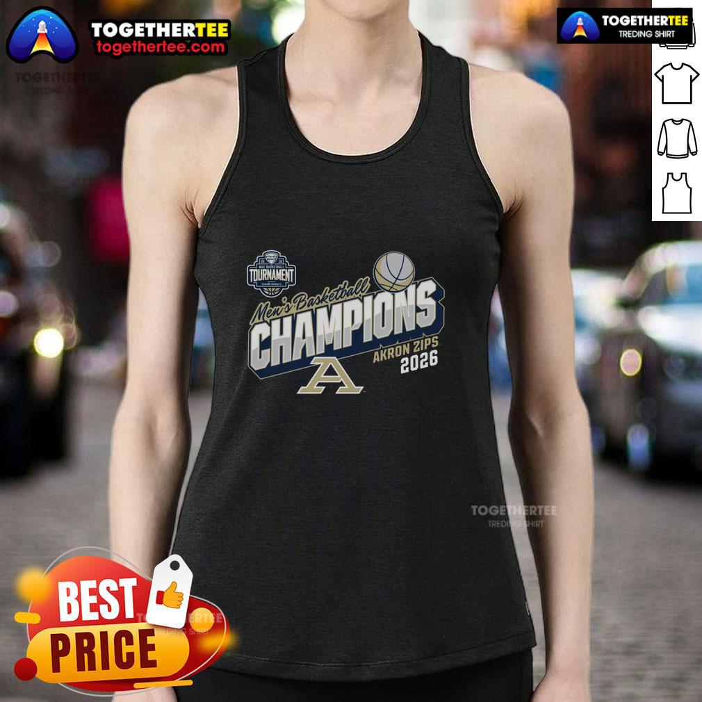 Official Akron Zips Blue 84 2026 MAC Men's Basketball Tournament Champions T-Shirt - Image 4