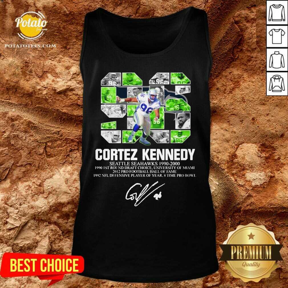 Pretty 96 Cortez Kennedy Seattle Seahawks 1990 2000 Signature Shirt - Image 3