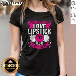 Alternative view of Pretty Billiards Player Pool 8 Ball Normal Girls Love Lipstick I Love Cue Sticks Shirt
