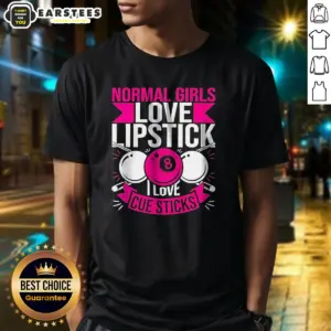 Pretty Billiards Player Pool 8 Ball Normal Girls Love Lipstick I Love Cue Sticks Shirt