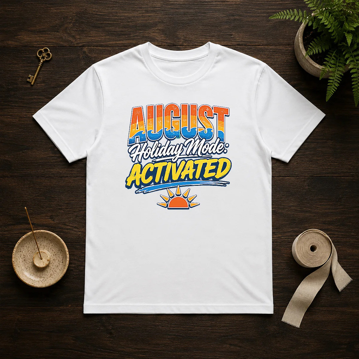 Awesome August Holiday Typography For Summer Vibes Shirt