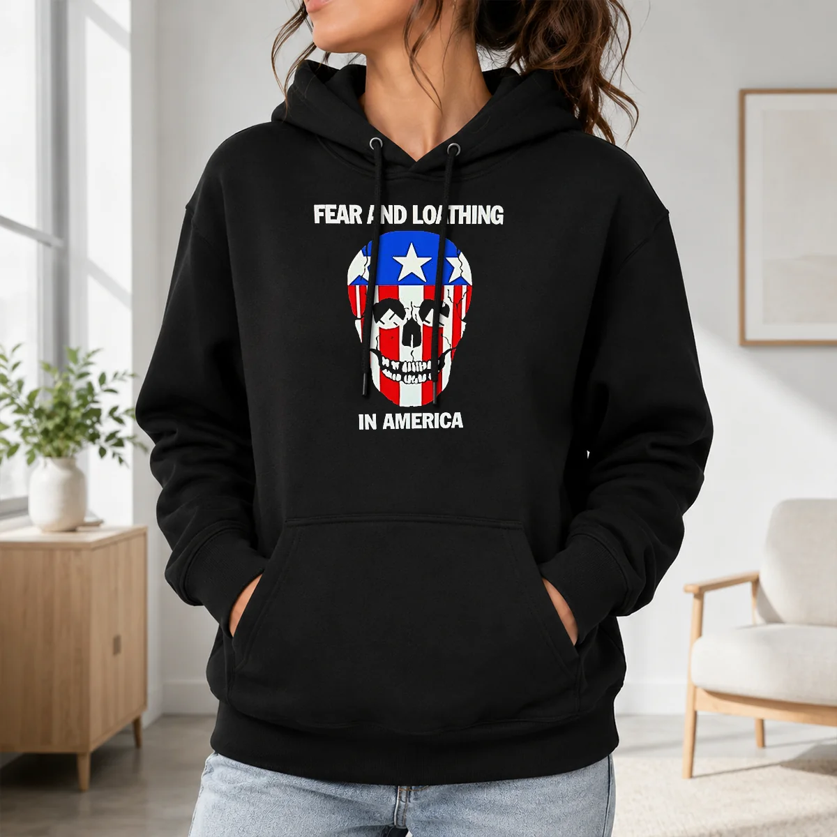 Awesome Pretty Fear And Loathing In America Skull Swastika Eyes Shirt - Image 7