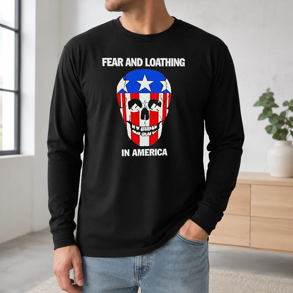 Awesome Pretty Fear And Loathing In America Skull Swastika Eyes Shirt - Image 5