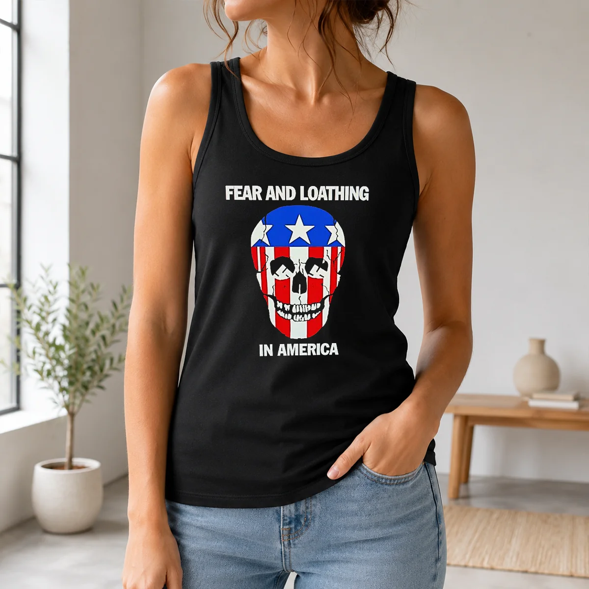 Awesome Pretty Fear And Loathing In America Skull Swastika Eyes Shirt - Image 3