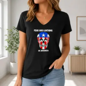 Alternative view of Awesome Pretty Fear And Loathing In America Skull Swastika Eyes Shirt