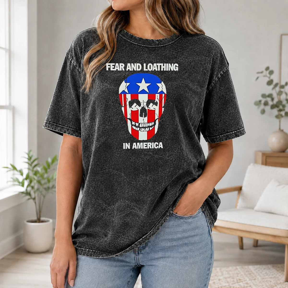 Awesome Pretty Fear And Loathing In America Skull Swastika Eyes Shirt - Image 8