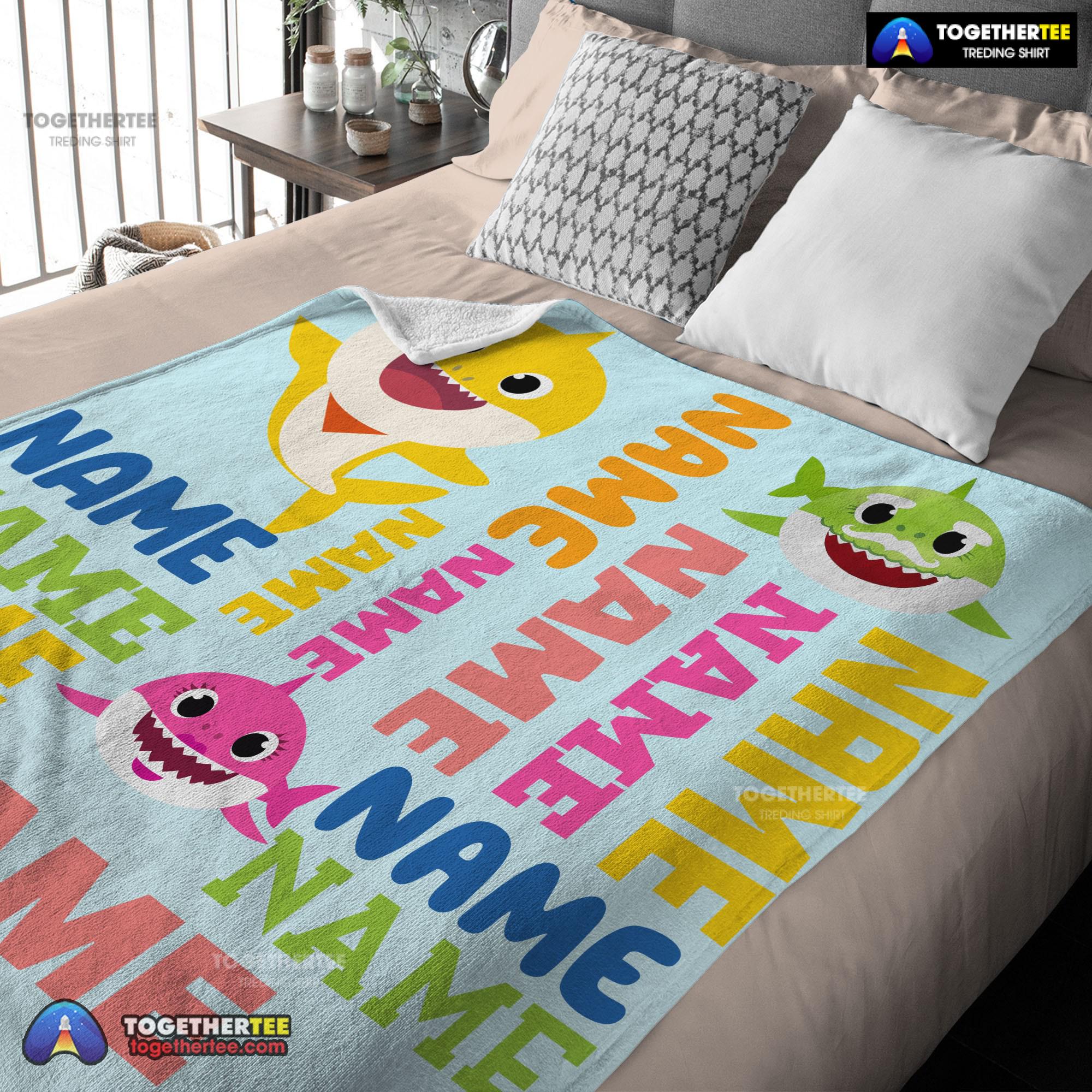 Official Personalized Baby Shark Blanket Fleece Customized Blanket - Image 3