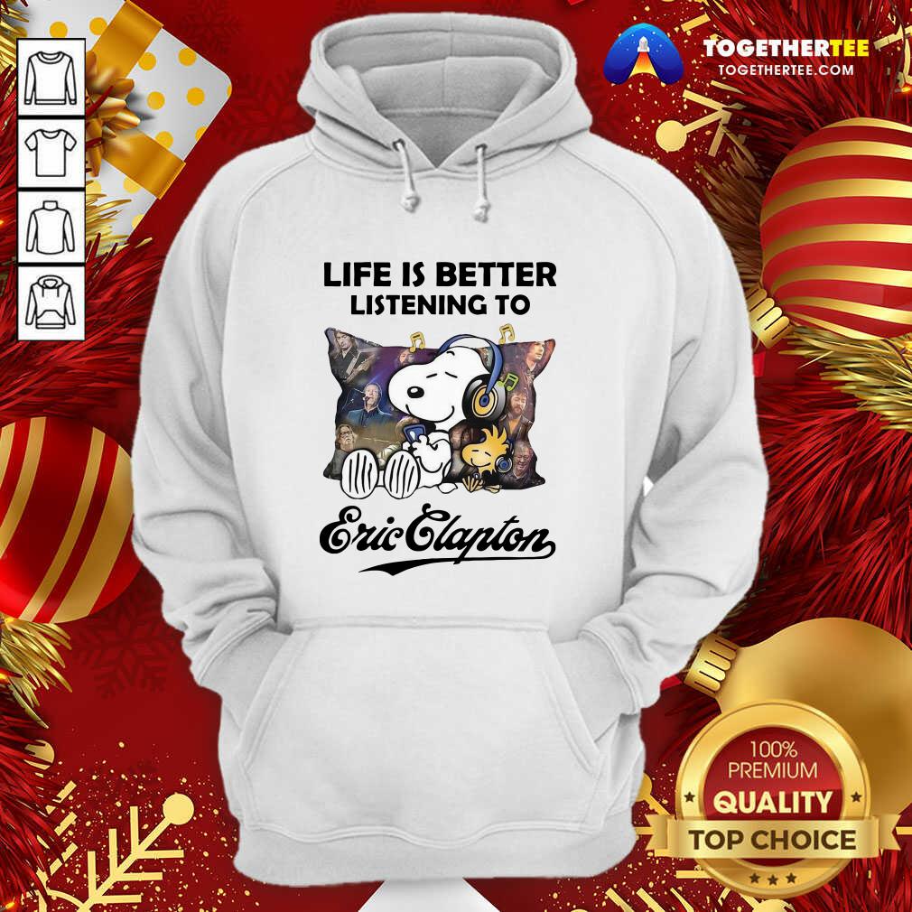 Cute Snoopy Life Is Better Listening To Eric Clapton Shirt - Image 5