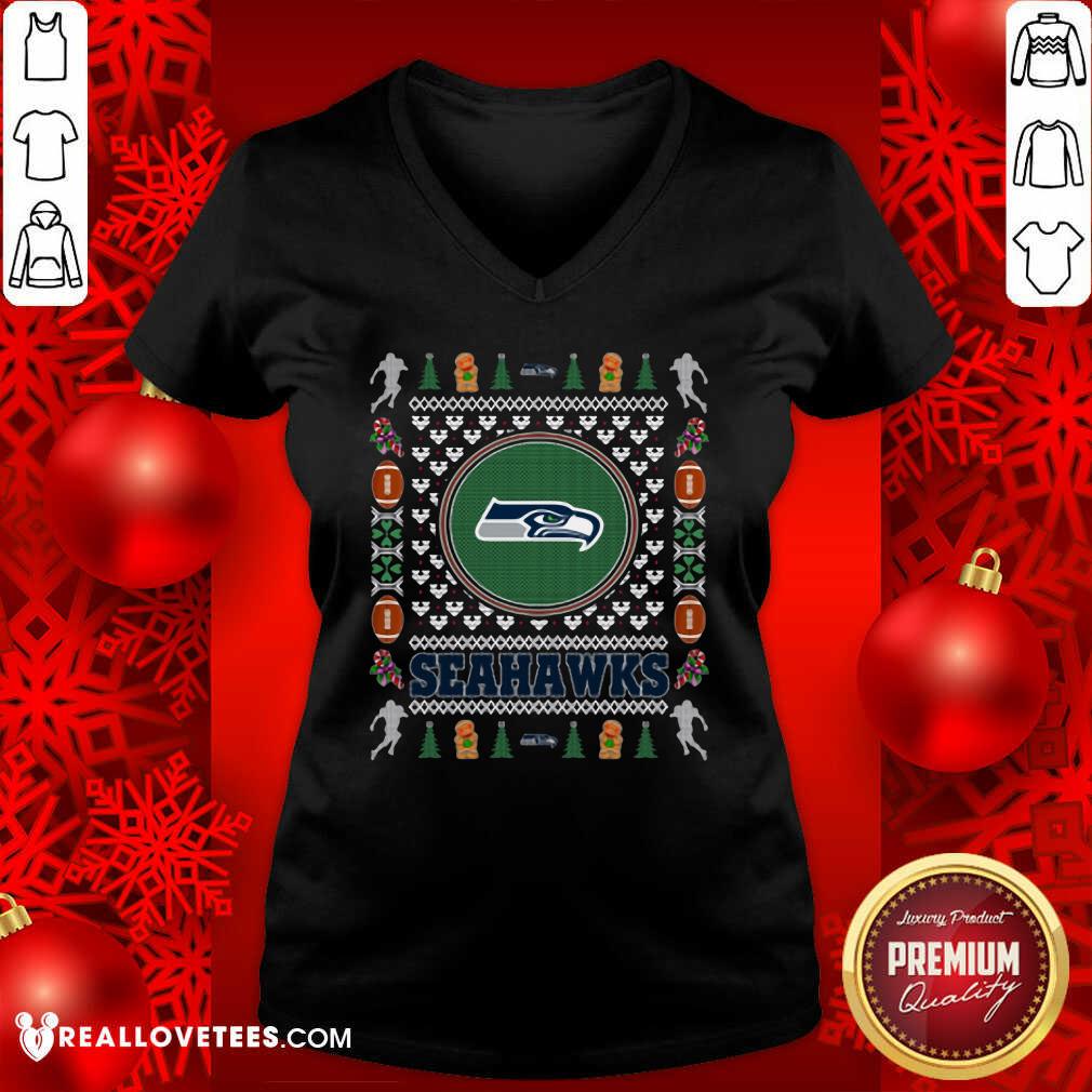 Great Seattle Seahawks Merry Christmas Shirt - Image 5