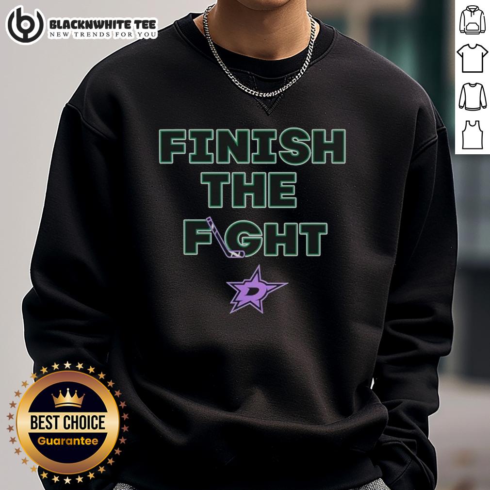 Official Finish The Fight Dallas Stars Hockey T-Shirt - Image 5
