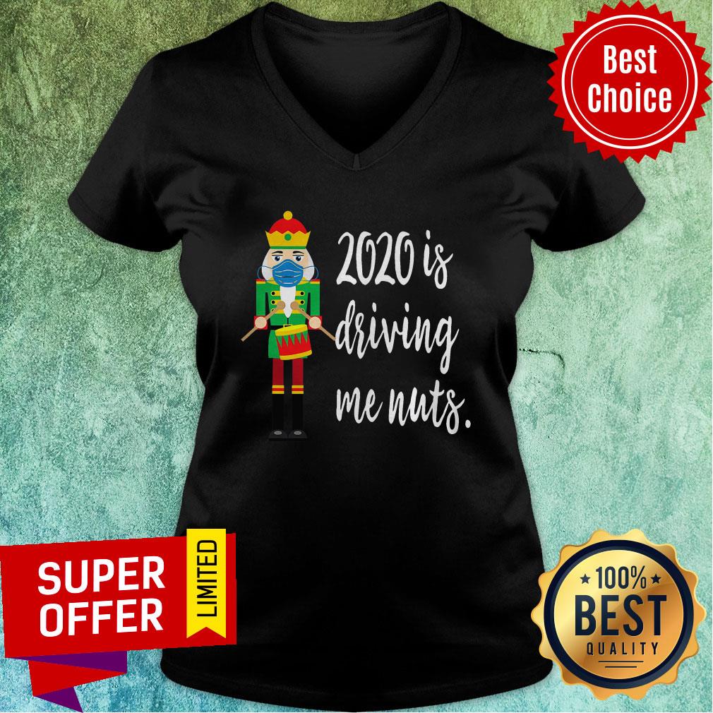 Top 2020 Is Driving Me Nuts Nutcracker Wearing Mask Family Shirt - Image 3