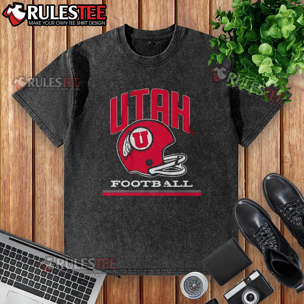 Awesome Utah Utes Football Vintage Helmet T-Shirt - Image 6
