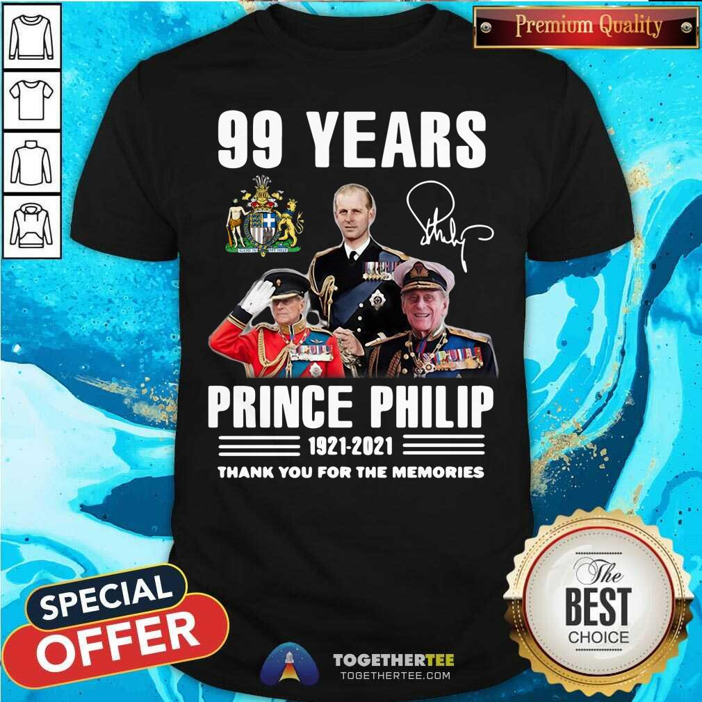 Grateful 99 Years Prince Philip 1921 2021 Signature Shirt