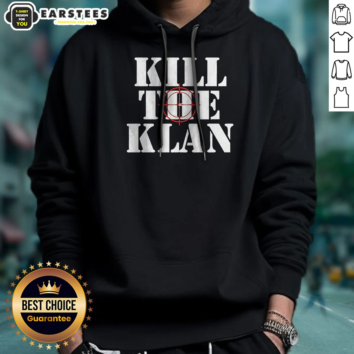 Premium Kill The Klan Anti Racism Crosshair Target Graphic Statement Shirt - Image 3