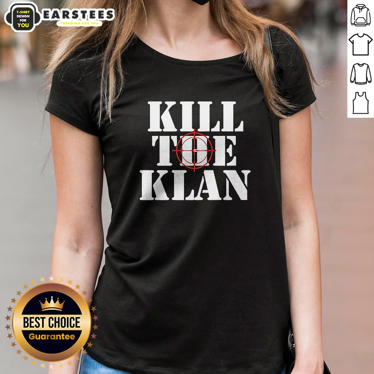 Premium Kill The Klan Anti Racism Crosshair Target Graphic Statement Shirt - Image 2