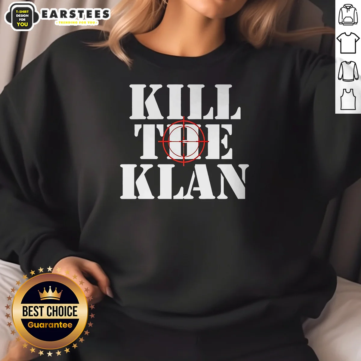 Premium Kill The Klan Anti Racism Crosshair Target Graphic Statement Shirt - Image 4