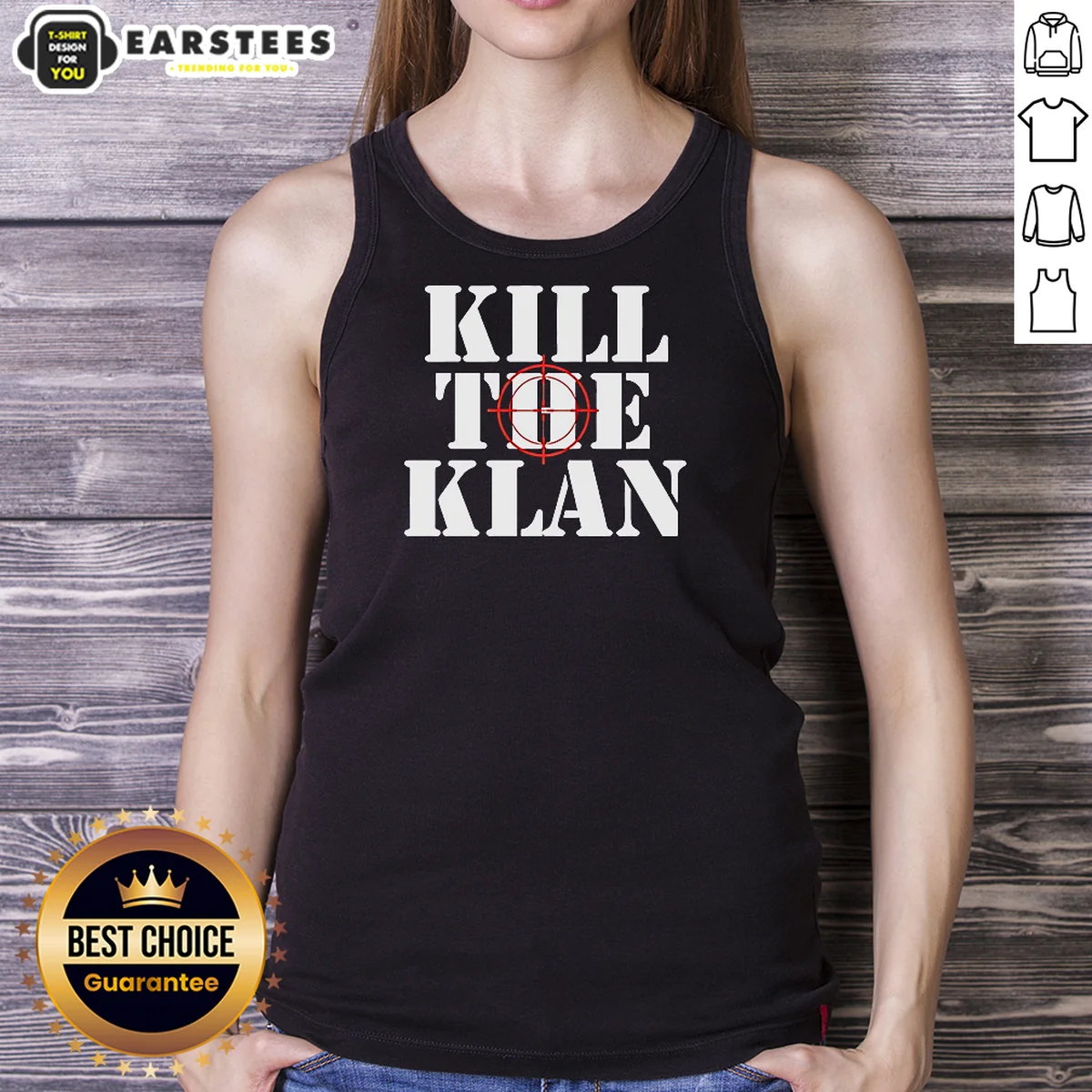 Premium Kill The Klan Anti Racism Crosshair Target Graphic Statement Shirt - Image 5