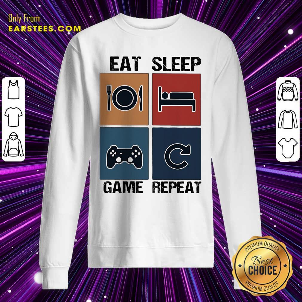 Awesome Eat Sleep Game Repeat Vintage Shirt - Image 5