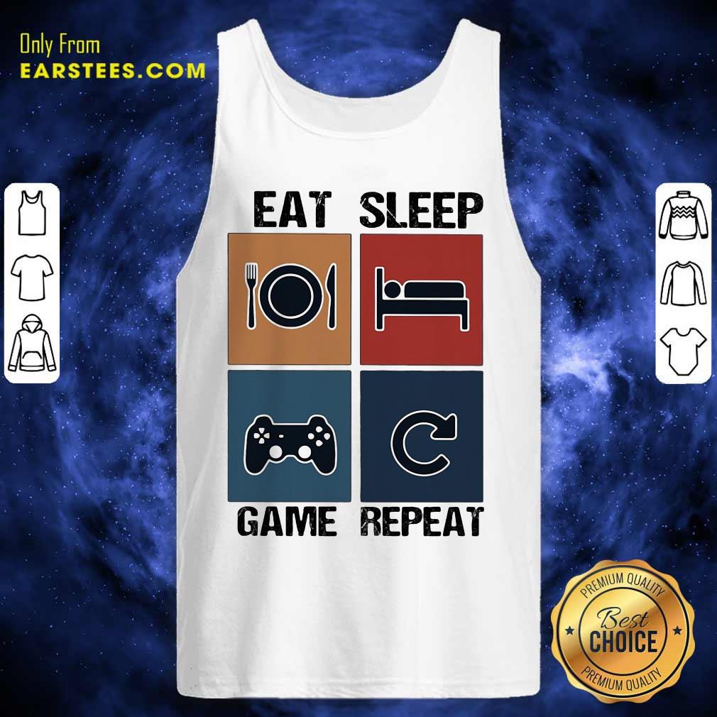 Awesome Eat Sleep Game Repeat Vintage Shirt - Image 4