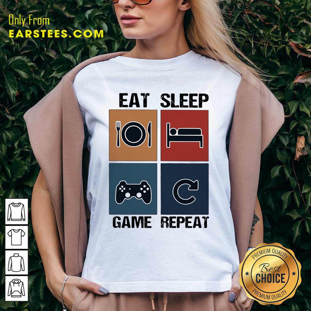 Awesome Eat Sleep Game Repeat Vintage Shirt - Image 3