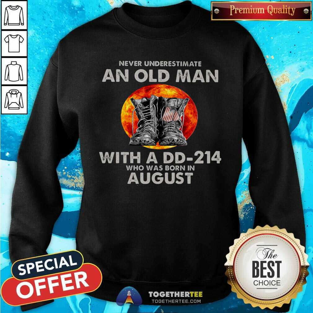 Never Underestimate An Old August Man With A DD214 Moon Shirt - Image 2