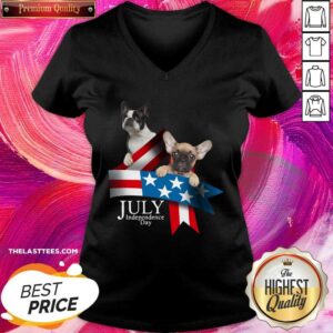 Alternative view of Nice French Bulldog 4 Of July Independence Day American Flag Shirt