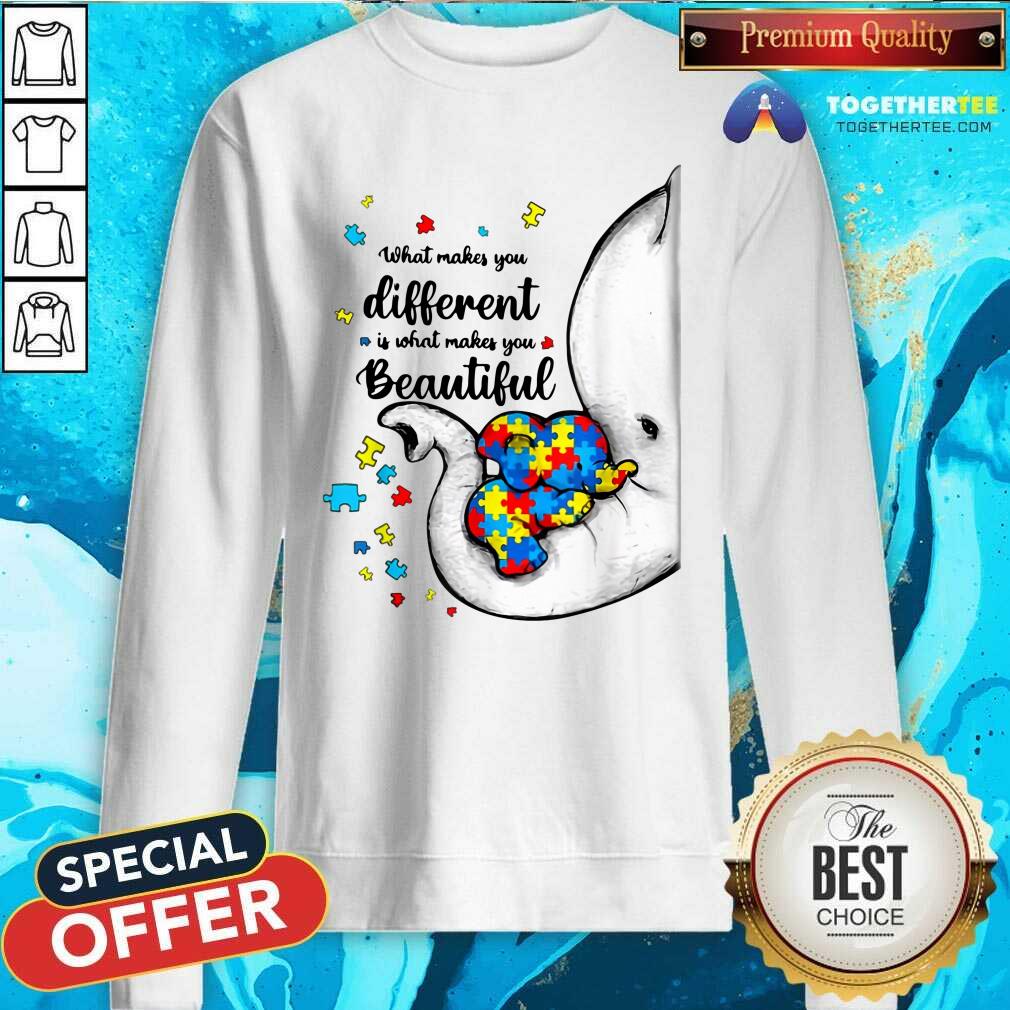 Cute What Makes You Different Elephant Autism Shirt - Image 2