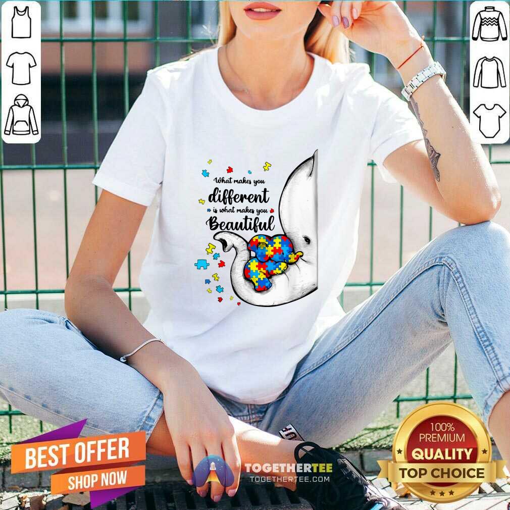 Cute What Makes You Different Elephant Autism Shirt - Image 3