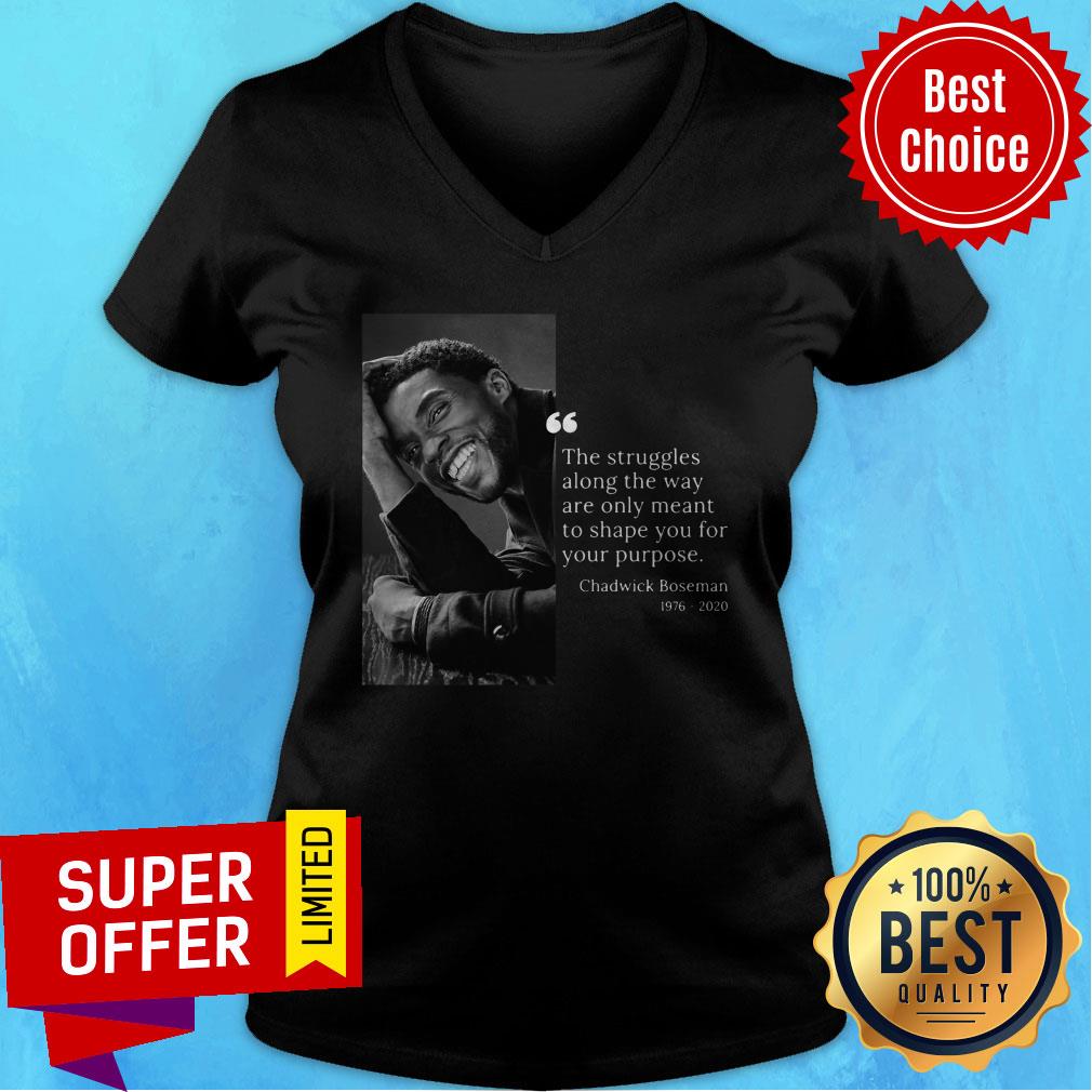 Chadwick Boseman 1976 2020 The Struggles Along The Way Are Only Meant To Shape You For Your Purpose Shirt - Image 5