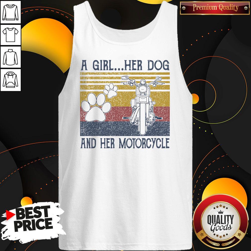 Perfect A Girl Her Dog And Her Motorcycle Vintage Shirt - Image 4