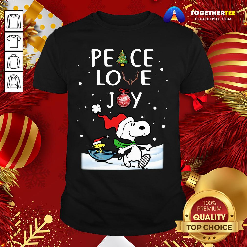 Cute Merry Christmas Peanuts Snoopy Peace Love Joy Sweat Shirt