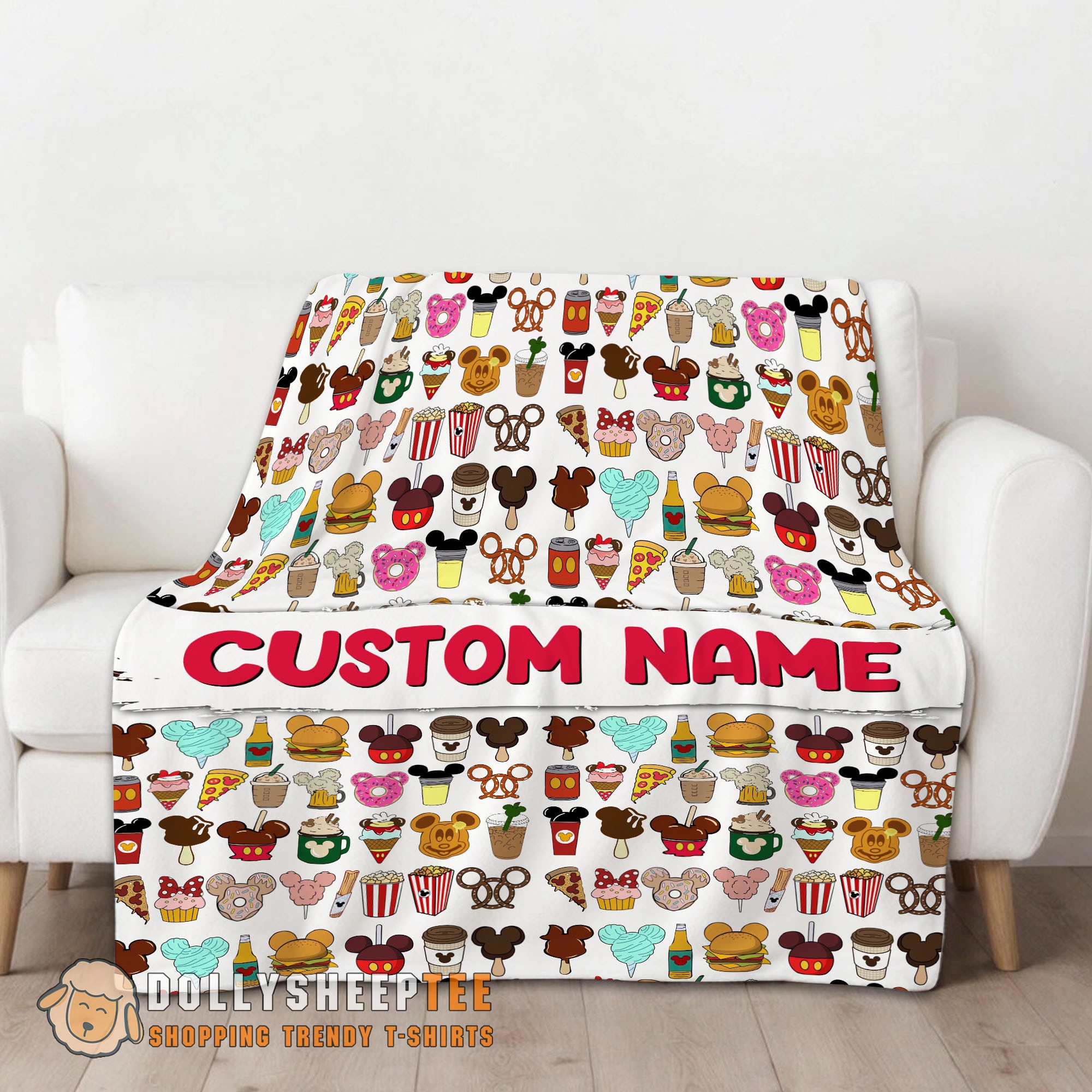 Awesome Disney Snack Club Food Pattern Blanket Fleece Customized Blanket - Image 2