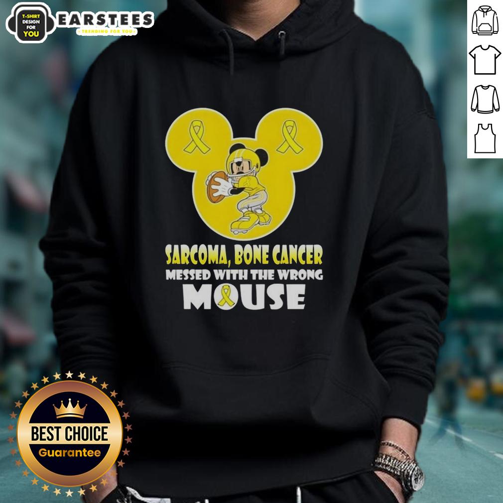 Funny Mickey Sarcoma Bone Cancer Messed With The Wrong Mouse T-Shirt - Image 2