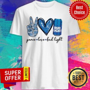 Peace Love Bud Light Grey Graphic Shirt