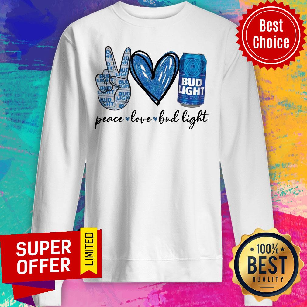 Peace Love Bud Light Grey Graphic Shirt - Image 5